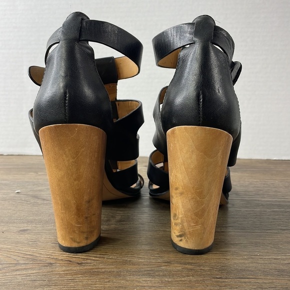 Dolce Vita Women’s Black and Tan Strappy Chunky Wood Heel Niro Sandal, size 7 - Picture 4 of 11